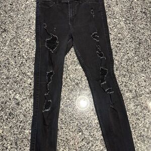 Hollister Ripped Black Jeans 9S